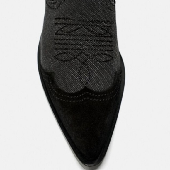 Zara Embroidered Heeled Tall Cowboy Boots - Picture 9 of 10